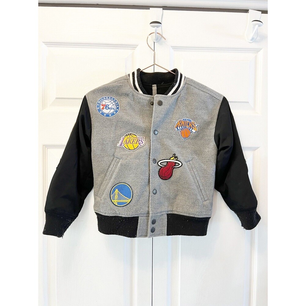 Abercrombie &‎ Fitch Kids Jacket NBA Logo Patches Letterman Size 5/6